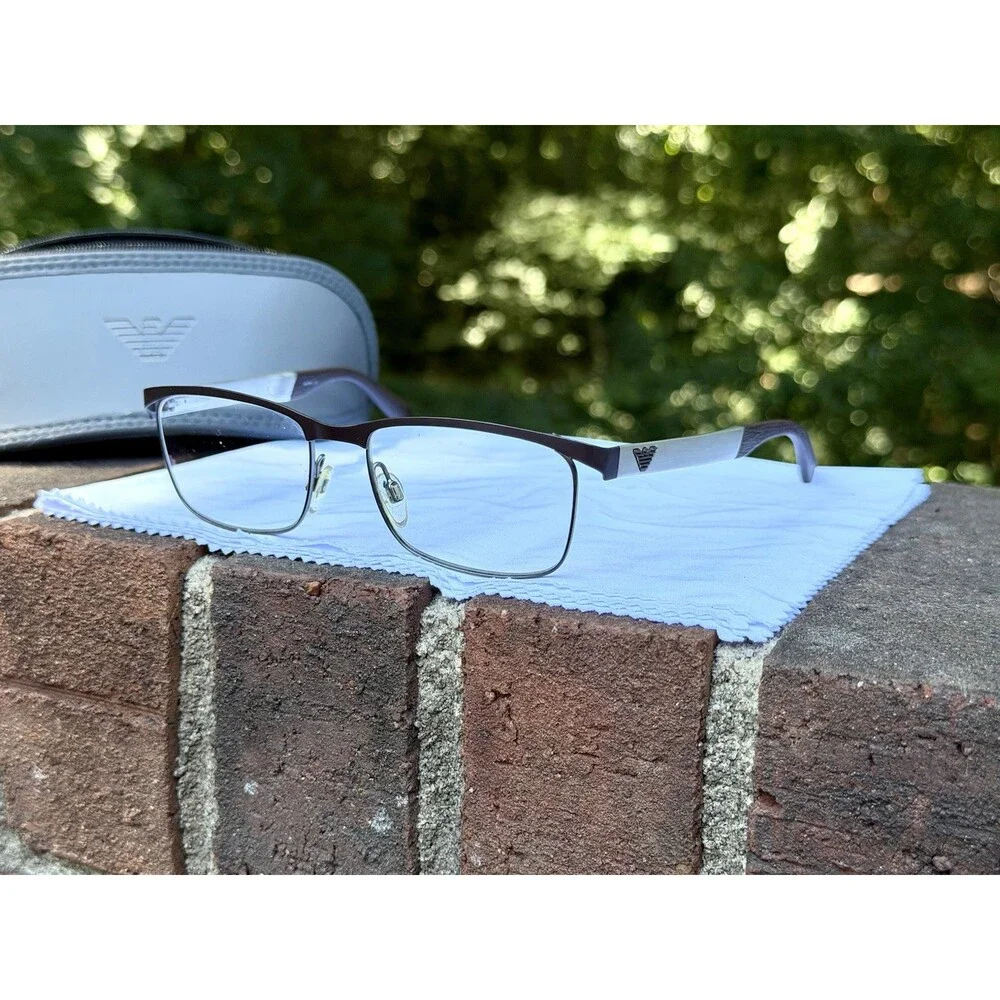 Emporio Armani EA 1057 3161 Matte Brown Gunmetal Eyeglasses Frame 52-17 140 Men